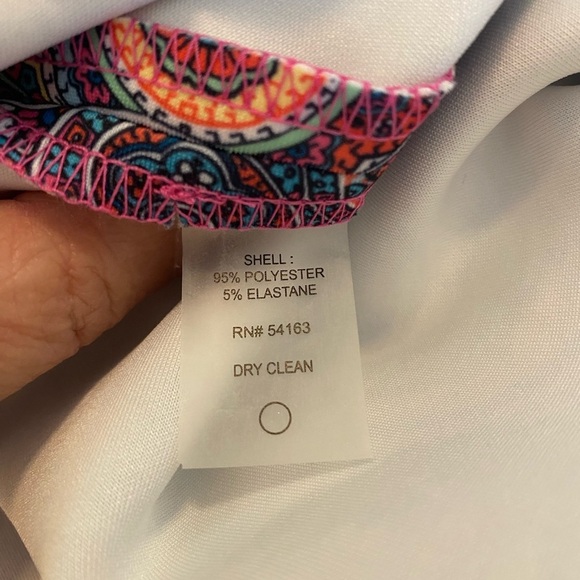 Tommy Hilfiger Crewneck Sleeveless Paisley Print Scuba Sheath Mini Dress bodycon - Picture 6 of 9